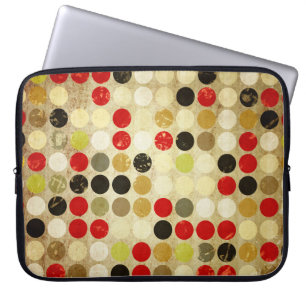 grunge paper background with coloured circles patt laptop sleeve