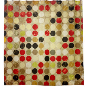grunge paper background with coloured circles patt shower curtain