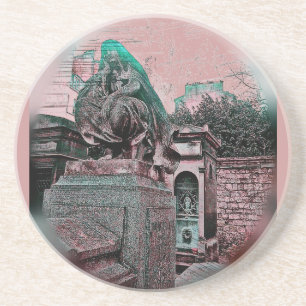 Grunge Paris Grave Coaster