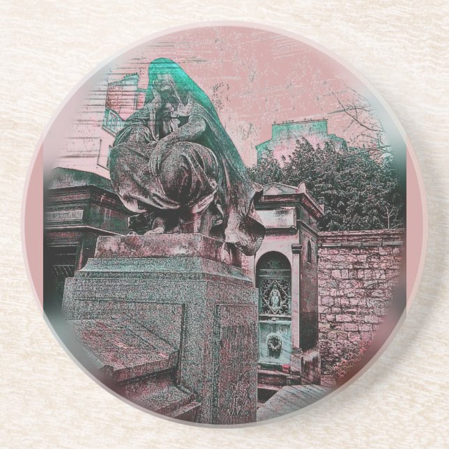 Grunge Paris Grave Coaster (Front)
