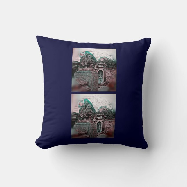 Grunge Paris Grave Cushion (Front)