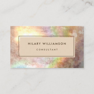 Grunge Pastel Holograph Beige Business Card