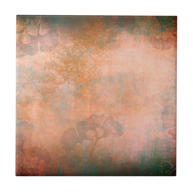 Grunge Patina vintage background Ceramic Tile (Front)