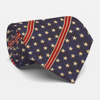 Grunge Patriotic American Flag stars and stripes Tie