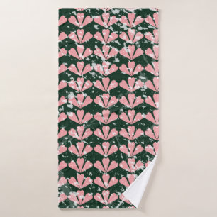 grunge pattern background, hearts, flower, pink. T Bath Towel