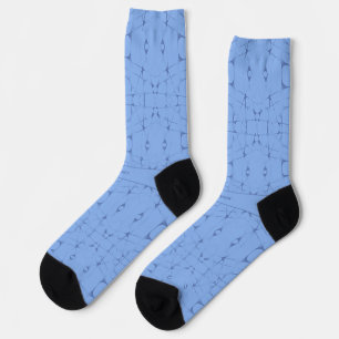 Grunge pattern in blue on blue, vintage flair socks