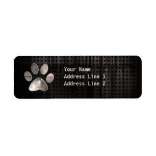 Grunge Paw Print Return Address Label