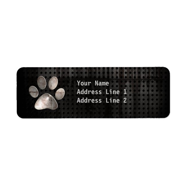Grunge Paw Print Return Address Label (Front)