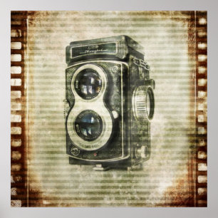 Grunge photographer photography Vintage Camera Poster