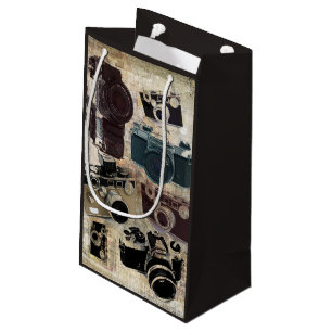 Grunge photographer photography Vintage Camera Small Gift Bag
