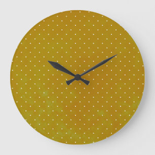 Grunge polka dot: watercolor background large clock