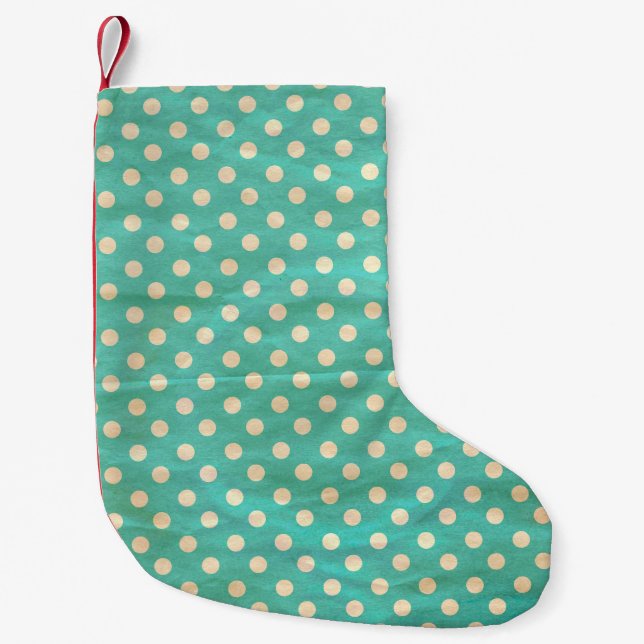 Grunge polka dots seamless pattern small christmas stocking (Front)