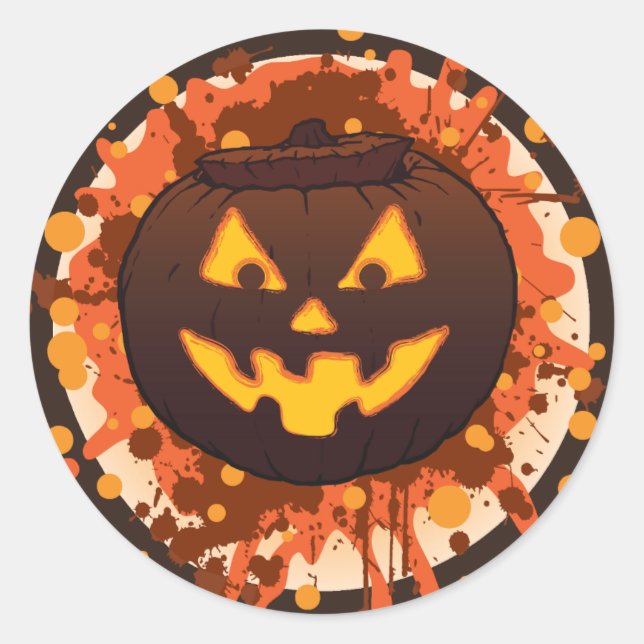 Grunge Pumpkin Small / Large Sticker Sheet (Front)