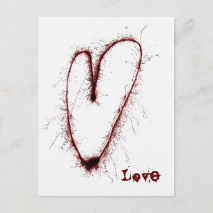 Grunge Punk Love Heart Postcard
