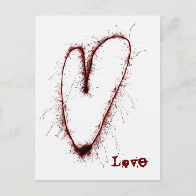 Grunge Punk Love Heart Postcard (Front)