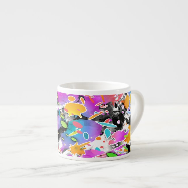 GRUNGE PUNK SPLATTER ART ESPRESSO CUP (Front Right)