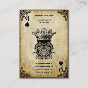 Grunge Queen of Spades Business Card