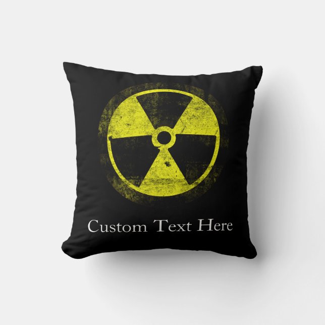 Grunge Radioactive Symbol Cushion (Front)