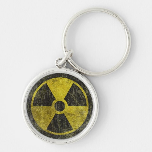 Grunge Radioactive Symbol Key Ring (Front)