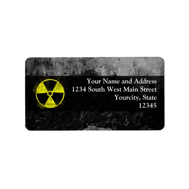 Grunge Radioactive Symbol Label (Front)
