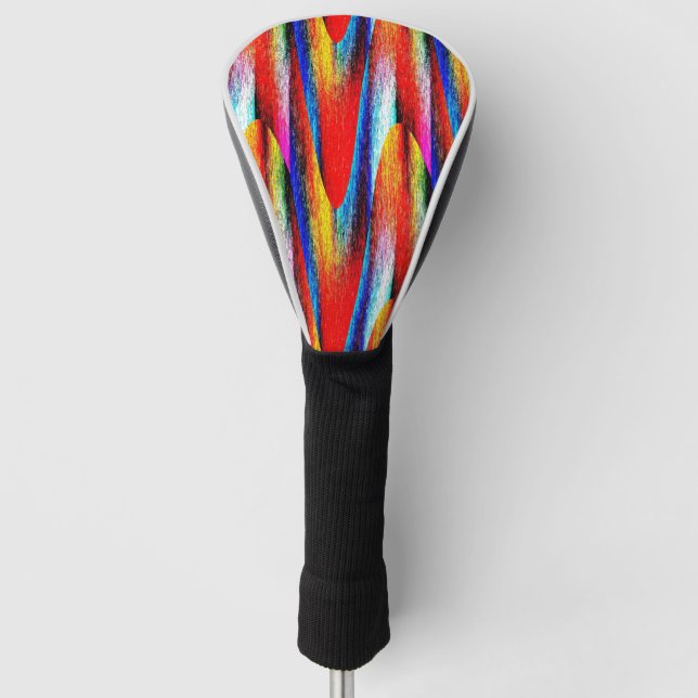Grunge Rainbow Golf Head Cover (Front)