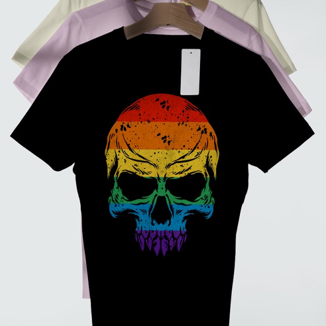 Grunge Rainbow Skull T-Shirt (Creator Uploaded)
