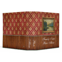 Grunge Red Damask Photo Album