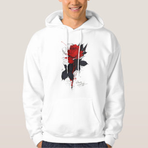 Grunge Red Rose Hoodie