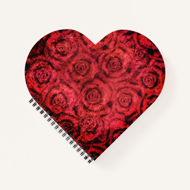 Grunge, red roses notebook (Front)
