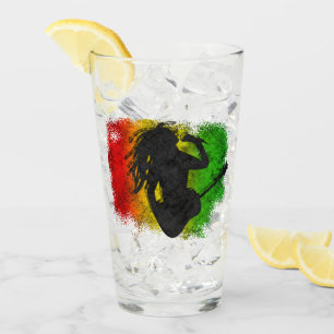 Grunge Reggae Music Rasta Rastaman Playing Guitar Glass