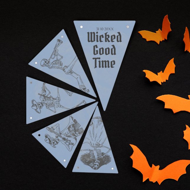 Grunge Retro Black Halloween Party Bunting (Creator Uploaded)