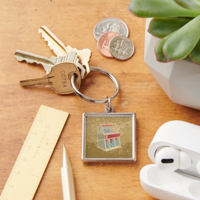 Grunge Retro Jukebox Key Ring (Desk)