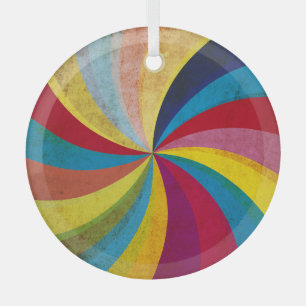 Grunge retro paper, colourful swirl background. glass tree decoration
