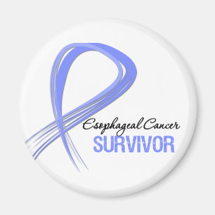 Grunge Ribbon Oesophageal Cancer Survivor Magnet