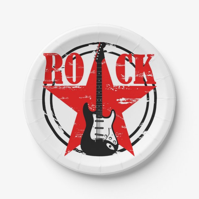 Grunge rock paper plate (Front)