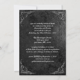 Grunge Rose Damask Gothic Invitation