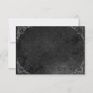 Grunge Rose Damask Gothic Note Card