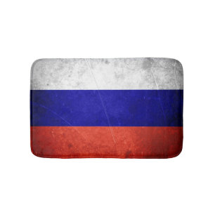 Grunge Russian Flag Bath Mat