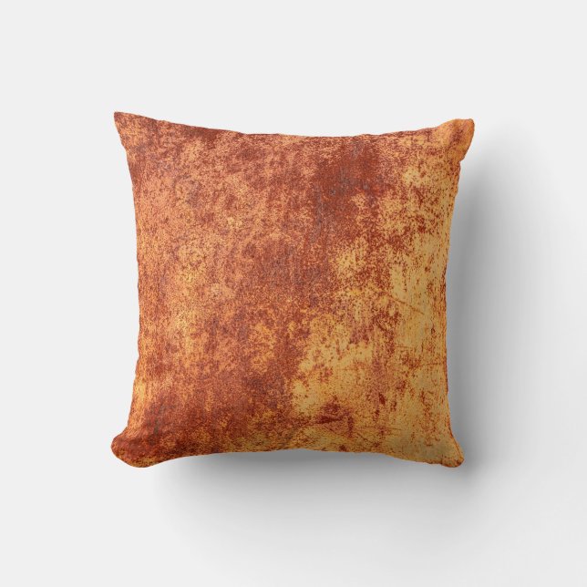 Grunge rusted metal texture, rust and oxidised met cushion (Front)