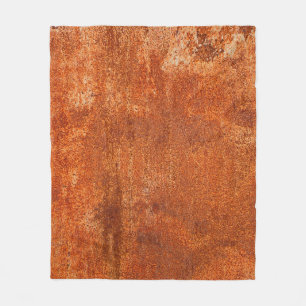 Grunge rusted metal texture. Rusty corrosion and o Fleece Blanket