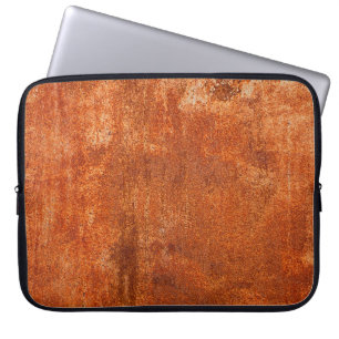 Grunge rusted metal texture. Rusty corrosion and o Laptop Sleeve