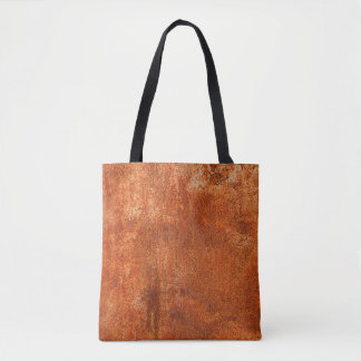 Grunge rusted metal texture. Rusty corrosion and o Tote Bag