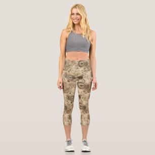 Grunge Rustic Steampunk Clock (11) Capri Leggings