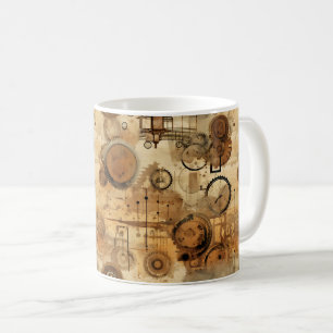 Grunge Rustic Steampunk Clock (1) Coffee Mug