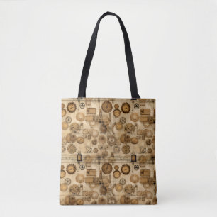 Grunge Rustic Steampunk Clock (4) Tote Bag