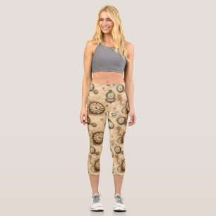 Grunge Rustic Steampunk Clock (6) Capri Leggings
