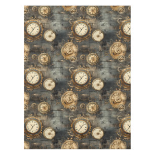 Grunge Rustic Steampunk Clock (8) Tablecloth