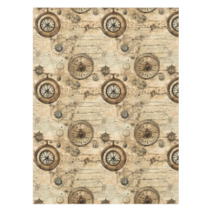 Grunge Rustic Steampunk Clock (9) Tablecloth