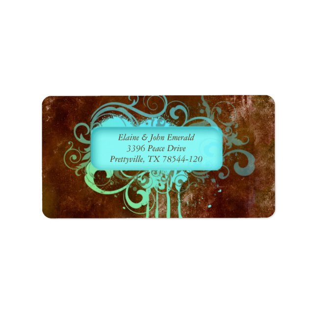 Grunge Rustic Vintage Wedding Address Label (Front)