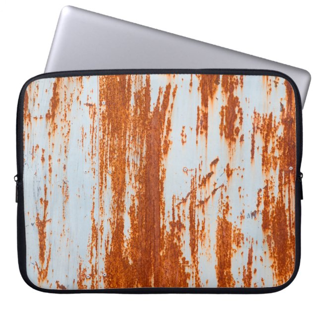 grunge rusty steel wall background and texture laptop sleeve (Front)